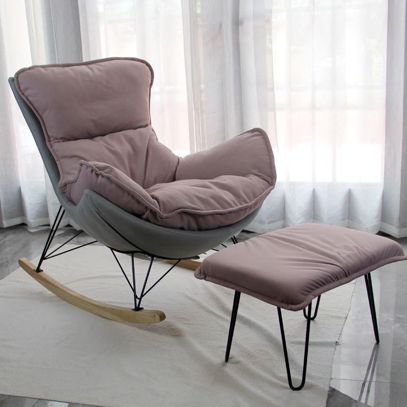 Modern Glider Chair Upholstered Removable Cushions Rocking Chair with Dark Legs