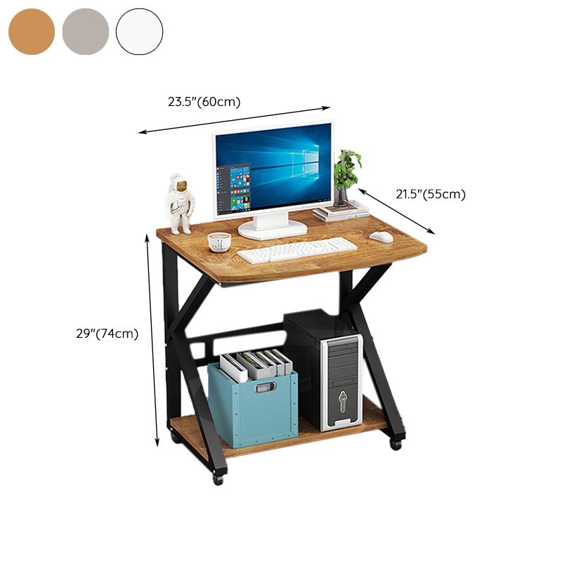 Modern Writing Desk Wooden 21" Wide Standing Desk with Caster Wheel