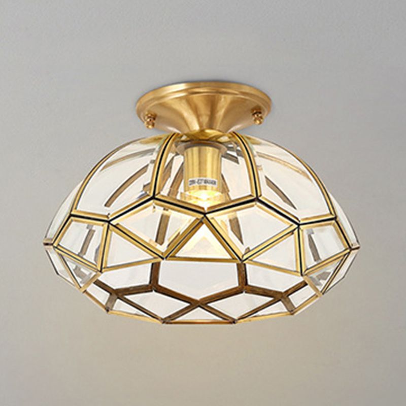 1 Light Ceiling Lamp Colonial Style Glass Ceiling Lighting for Living Room