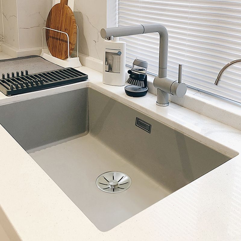 Single Basin Kitchen Sink Quartz Kitchen Sink with Drain Strainer Kit