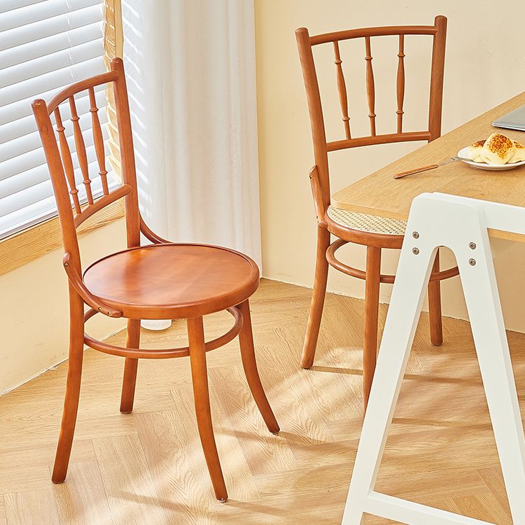 Wood Traditional Kitchen Dining Room Chair Slat Back Side Chair