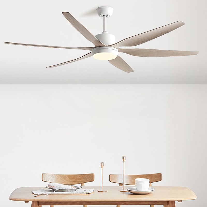 Simple Style LED Ceiling Fan 6-Blade Fan Lighting for Dining Room