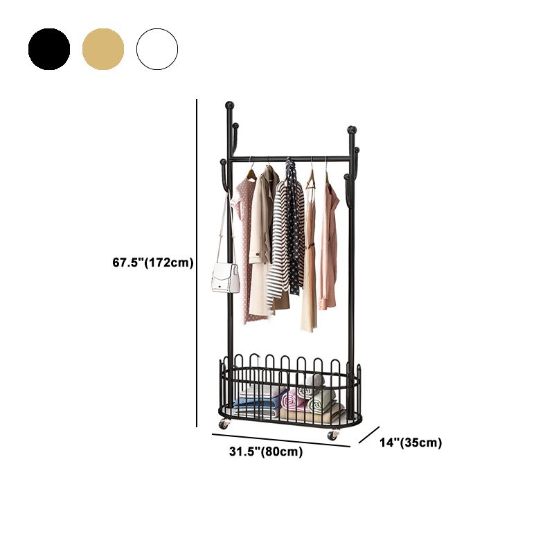 Metal Coat Hanger Entry Hall Tree Storage Bench and Hooks Coat Rack