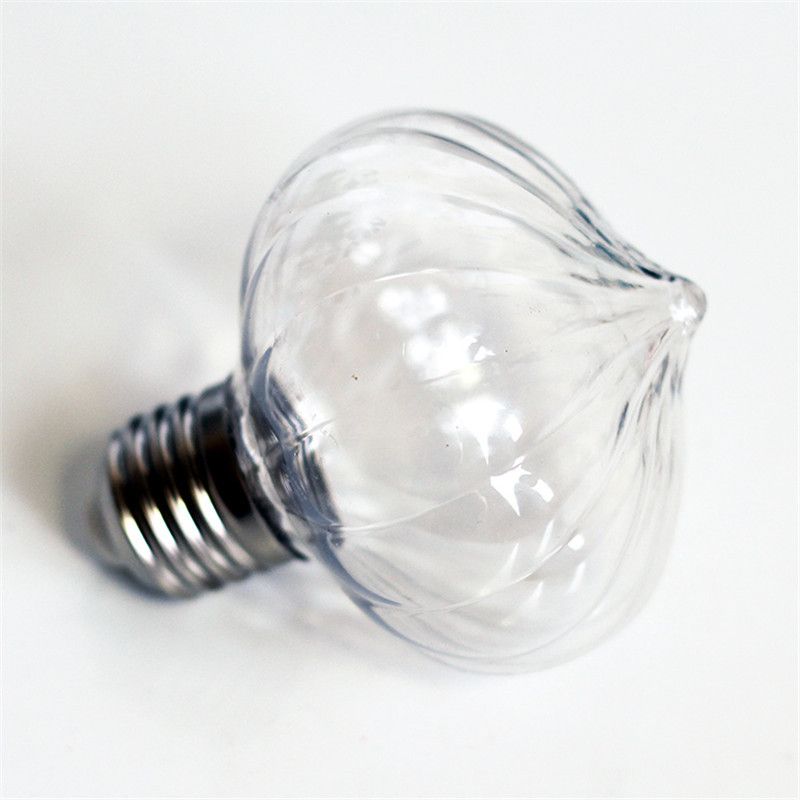 100-Bulb LED Restaurant Fiesta Light Modern Chrome Battery/USB String Lamp with Onion Clear Plastic Shade