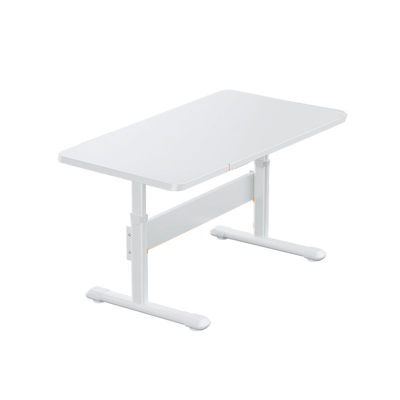 Wooden Table Top Desk Metal Base Adjustable Child Desk in White