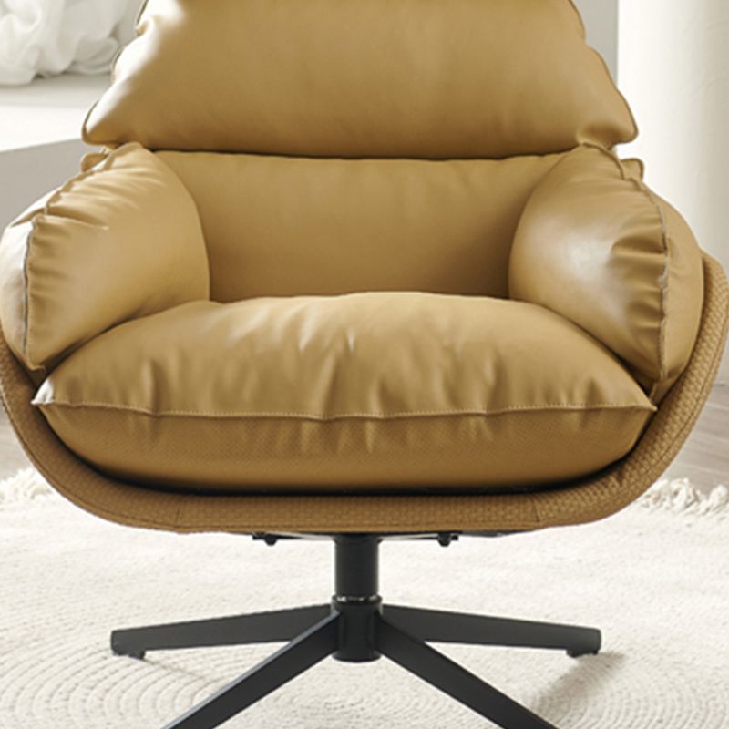 Contemporary Solid Color Arm Chair 4-Star Base Chair with Swivel