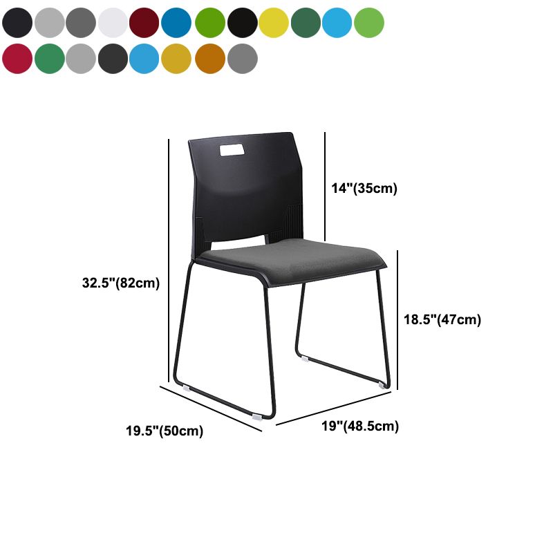 Armless Low Back Conference Chair Contemporary Steel Frame Chair