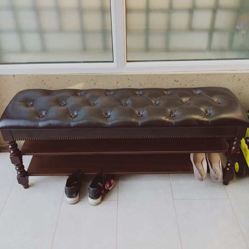 18.9" Wide Traditional Bench Cushioned Entryway and Bedroom Bench