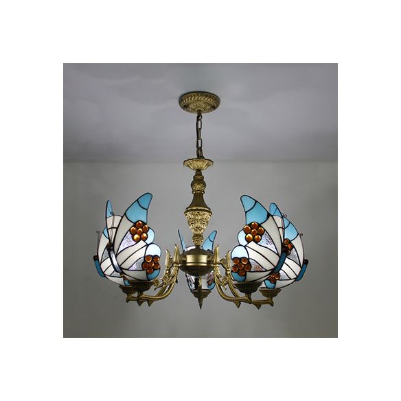 Luminaire de plafond papillon de style loft avec chaîne talonnée à chaîne talonnée pendentif éclairage en blanc / rouge / bleu / orange-vert