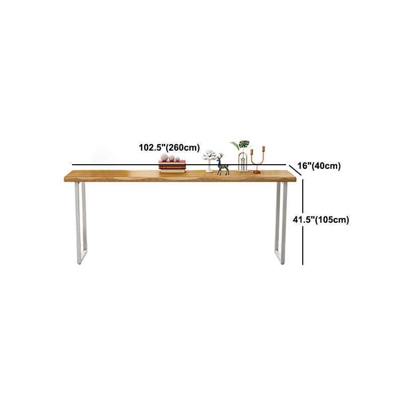 Wood Pine Bar Dining Table Modern Rectangle Bar Table with Sled Pedestal for Balcony