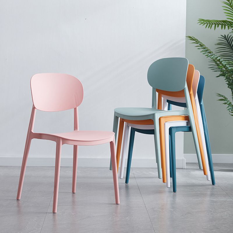 Contemporary Plastic Kitchen Dining Room Chair Open Back Side Chair