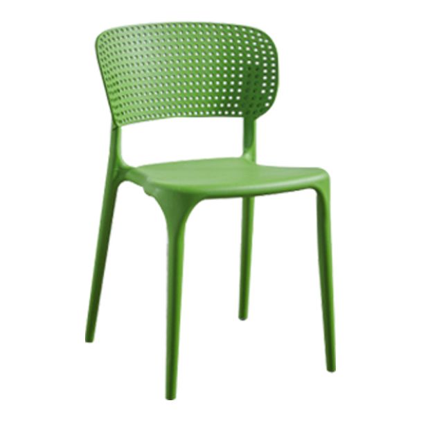 Glam Style Open Back Chair Plastic Stackable Dining Side Chair for Indoor