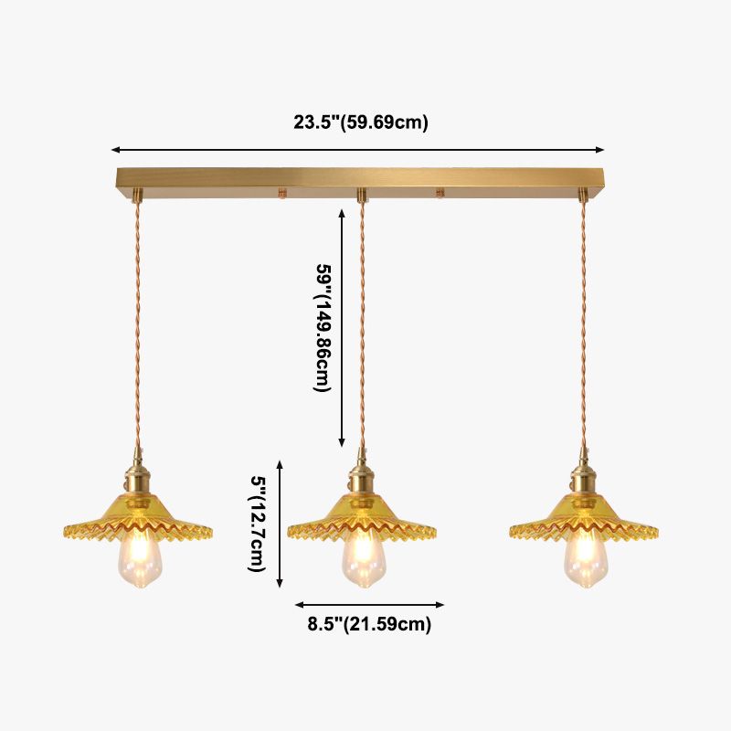 3 Lichte cluster hangers industriële hangende lampen met glazen schaduw voor keukenrestaurant