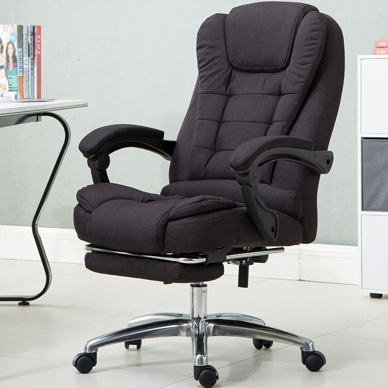 High Back Executive Office Chair with Chrome Metal Frame Contemporary Task Chair