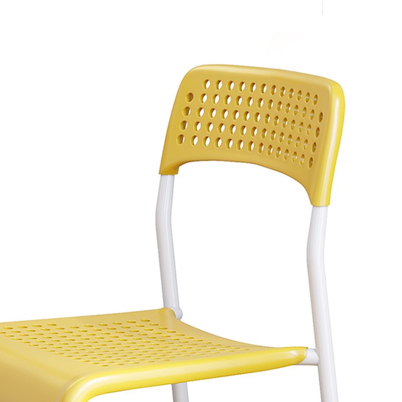 Contemporary Kitchen Stackable Open Back Plastic Dining Side Chair