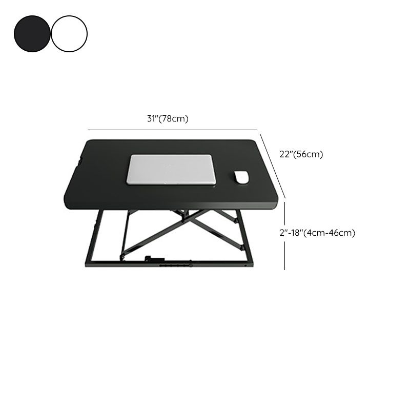 Contemporary Rectangular Shaped Standing Desk Converter Black/White for Office