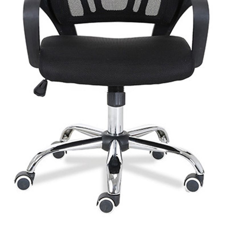 Modern Desk Chair in Black Mesh Ergonomic Computer Chair Mid-Back Chair with Wheels