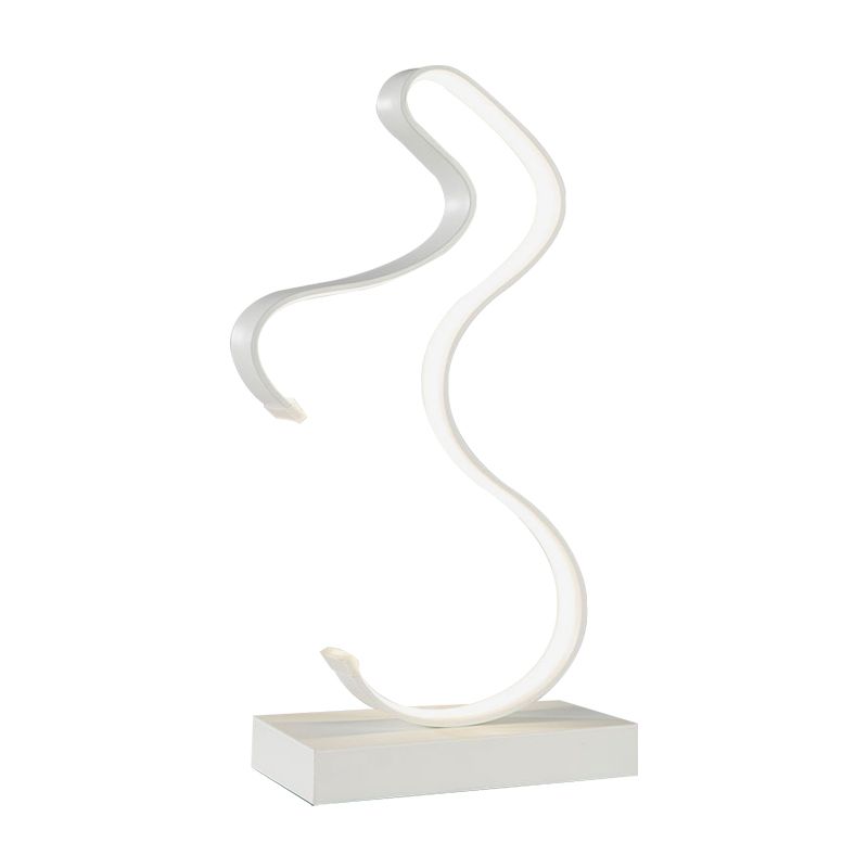 Éclairage de tâche en acrylique courbé minimalisme LED Blanc Small Lampe de bureau en blanc / lumière chaude pour chambre à coucher