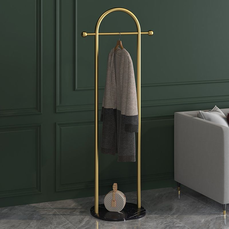 Luxurious Metallic Coat Hanger Pure Color Free Standing Marble Base Coat Rack