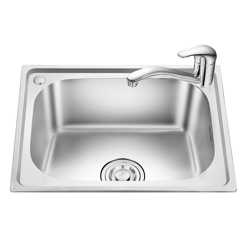 2 Holes Kitchen Sink Rectangle Stainless Steel Sink With Strainer