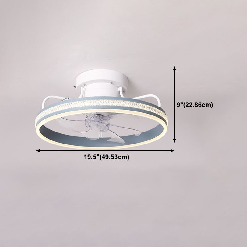 Modern Circle Ceiling Fan Lights Metal LED Ceiling Fan for Bedroom