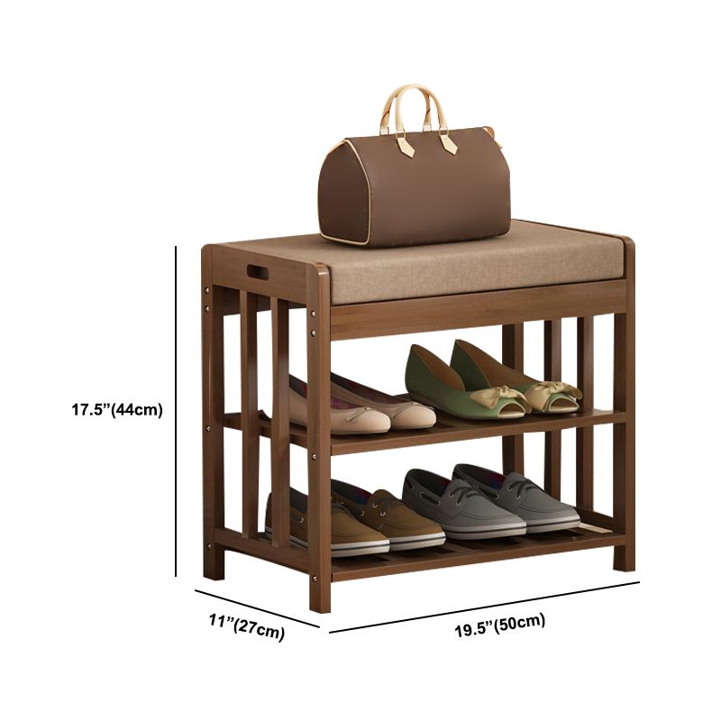 10.6"W Contemporary Entryway Bench Wood Cushioned Seating Bench