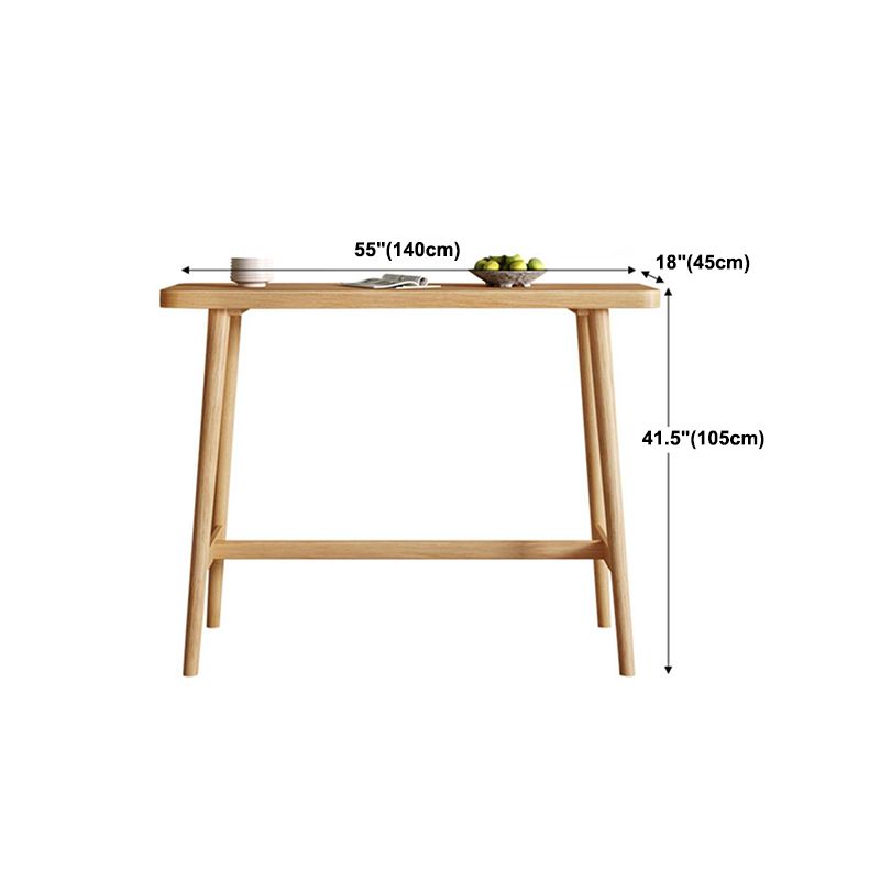 Rectangle Bar Table Contemporary Solid Wood Bar Table with Trestle Base