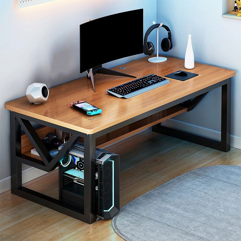 Rectangular Brown Office Desk Contemporary Wood Computer Desk