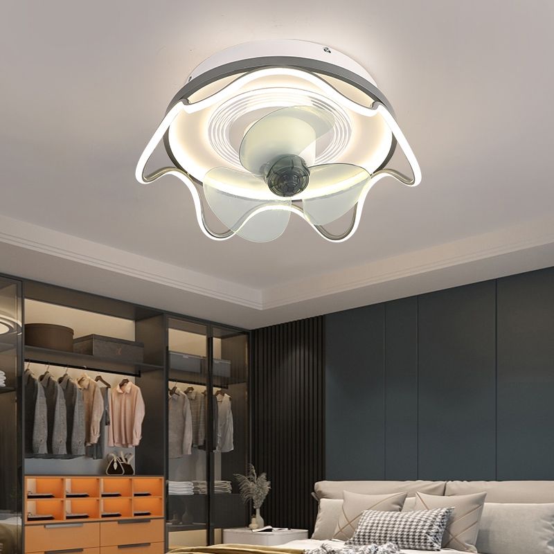 Roteerbare schoof plafondventilator lamp frequentie conversie moderne led semi spoeling mount licht