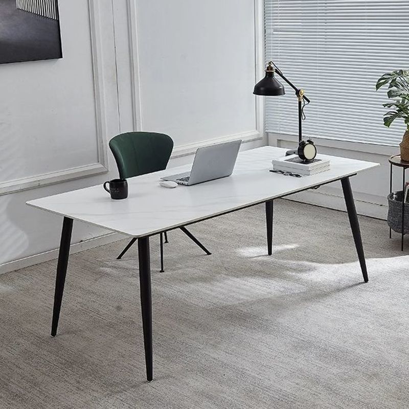 Contemporary Office Desk Rectangular Computer Desk with Metal Legs