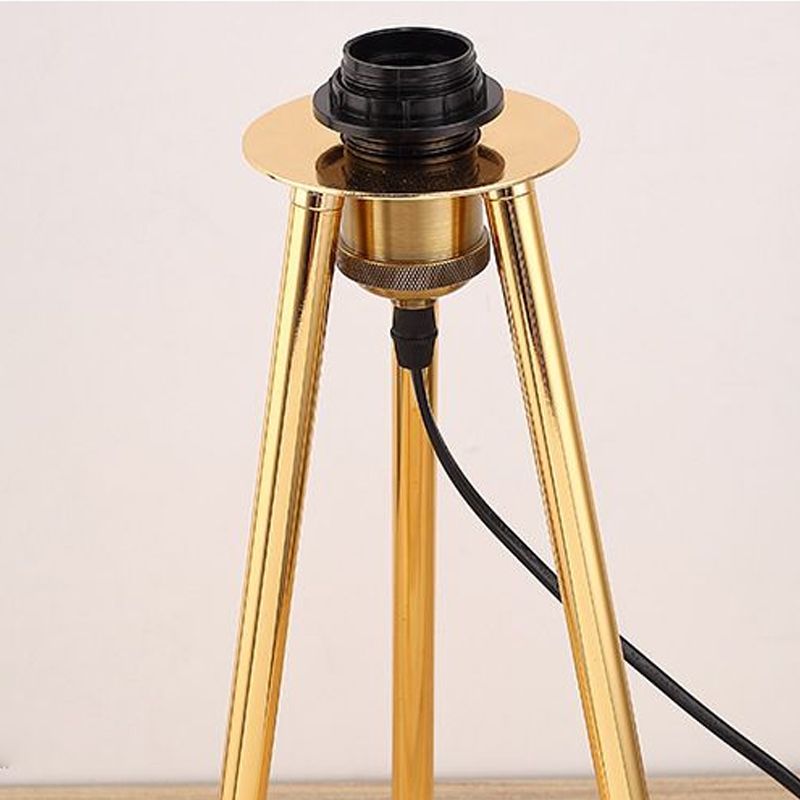 Tripod Feather Floor Light Post-Modern 1 Bulb Gold Finish Stand Up Lamp for Living Room