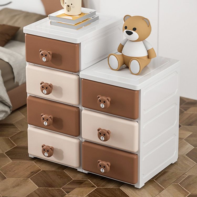 Contemporary Vertical Kids Furniture Plastic Nursery Dresser with 2/3/4/5/6/7 Drawers