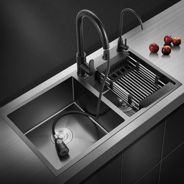 Modern Style Kitchen Sink Stainless Steel Rectangle Dirt Resistant Drop-In Kitchen Sink