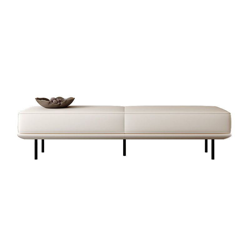 Contemporary Upholstered Bench Bedroom Rectangle Seating Bench with Black Legs