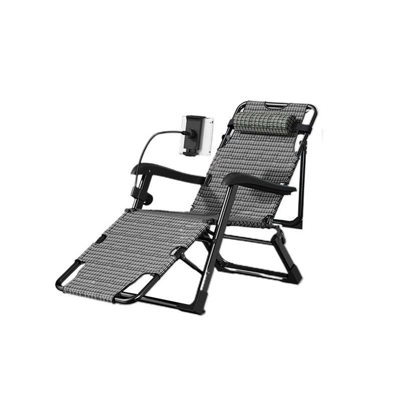 Contemporary Indoor Recliner Chair with Metal Base and Arms and Independent Foot Movement