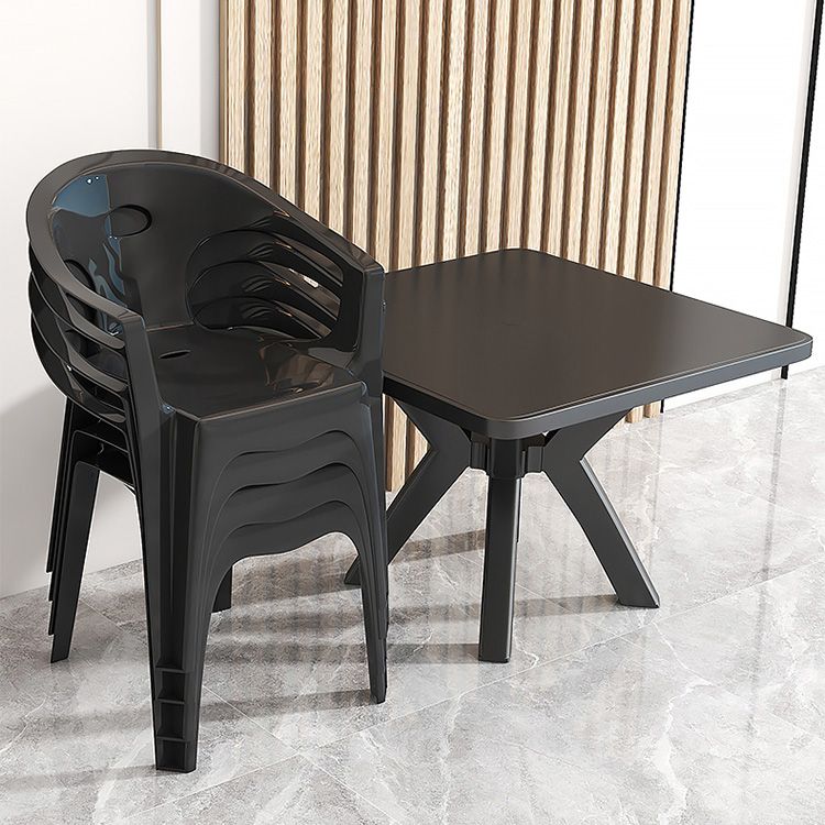 Minimalistic Square Dining Table Plastic Outdoor Dining Table