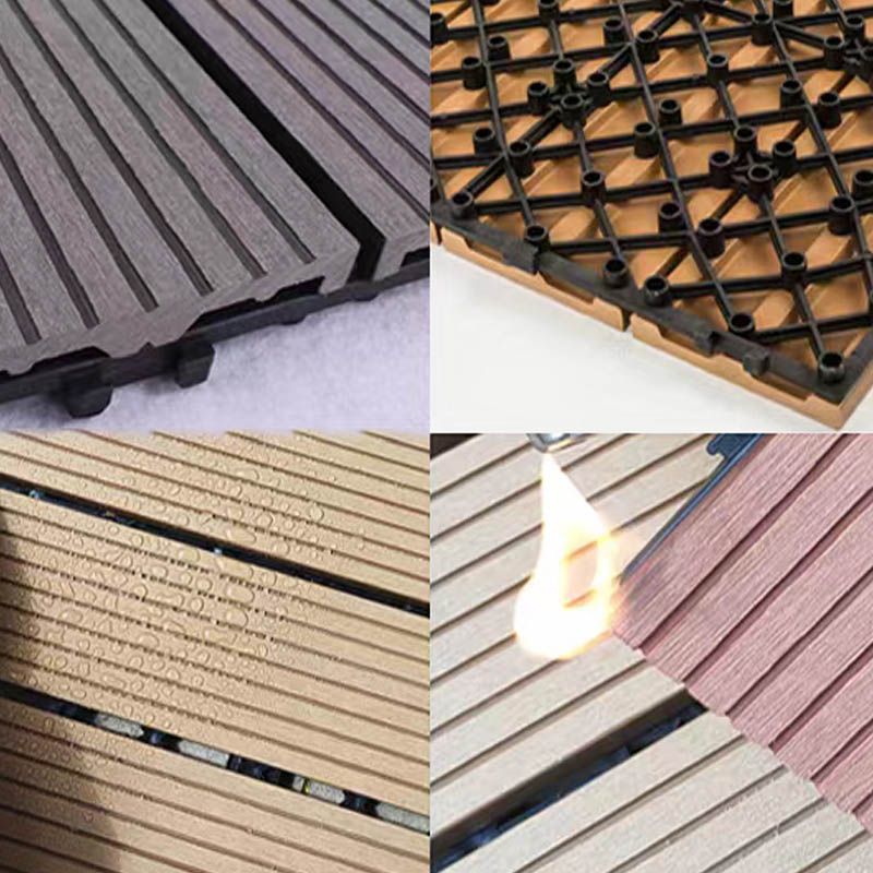 Classical Wood Outdoor Flooring Interlocking Patio Flooring Tiles