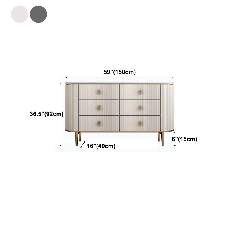 Glam Style Sideboard with Wood Drawers Sideboard for Kitchen