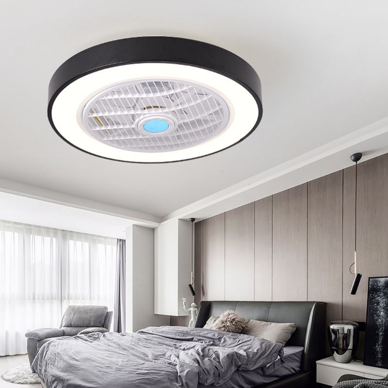 Acrylic LED Macaron Ceiling Light in Modern Concise Style Lacquered Iron Circular Ceiling Fan Light