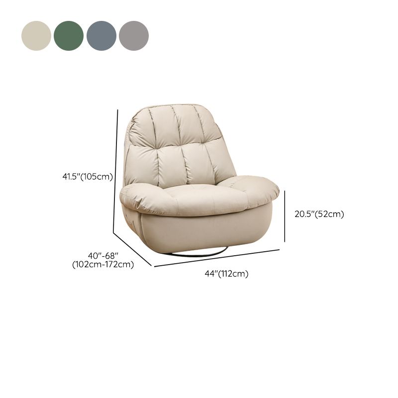 Metal Frame Manual-Handle Standard Recliner Solid Color Faux Leather Recliner Chair