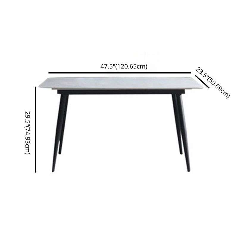 Table à manger en pierre de style glam avec une table de hauteur standard de forme rectangulaire pour usage domestique