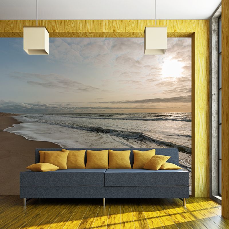 Sea Mural Wallpaper Moisture Resistant Tropics Living Room Bathroom Home Decor