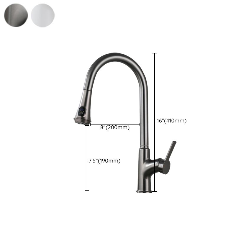 Contemporary Single Handle Kitchen Faucet Pull-down Desk-mounted Faucet