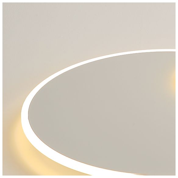 Circle Shape Ceiling Light Metal Flush Mount with Silicone Shade in White for Living Room