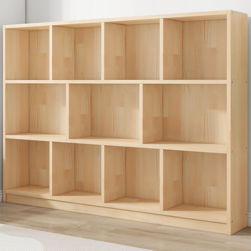 Modern Solid Wood Bookshelf Closed Back Bookcase with Shelves