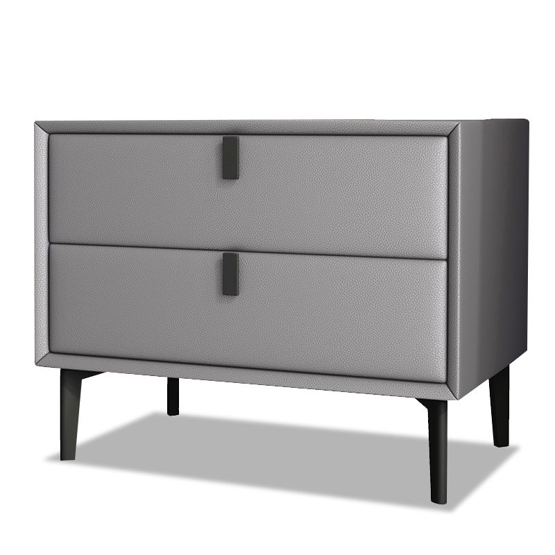 18.5" Tall 2 - Drawer Nightstand Modern Solid Wood Nightstand