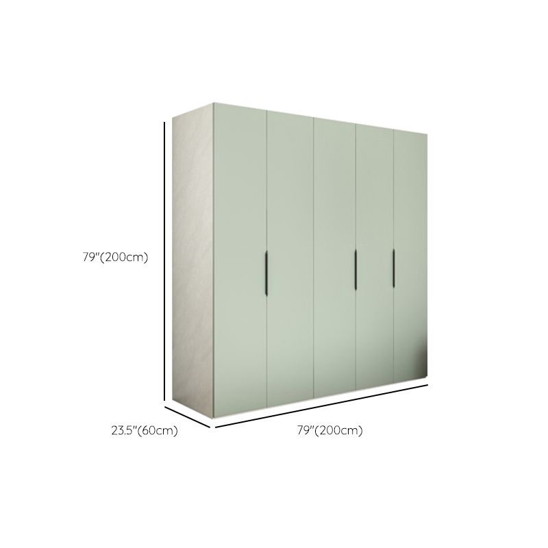 Manufactured Wooden Kids Closet Green Colour Wardrobe Closet with Drawers