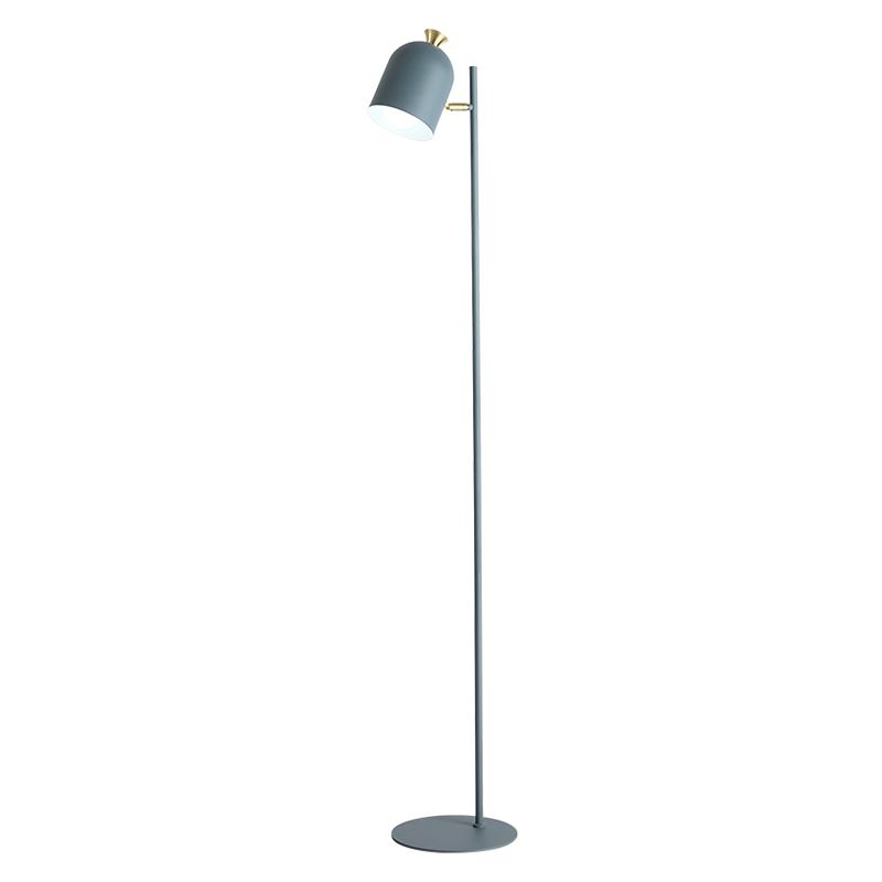 Elongated Dome Floor Standing Light Macaron Metal 1-Bulb Living Room Floor Lamp with Pivot