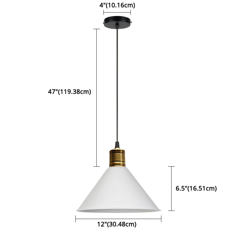 Metaal taps toelopend hangende licht Noordse moderne stijl 1 lichte restaurant plafond hanglamp