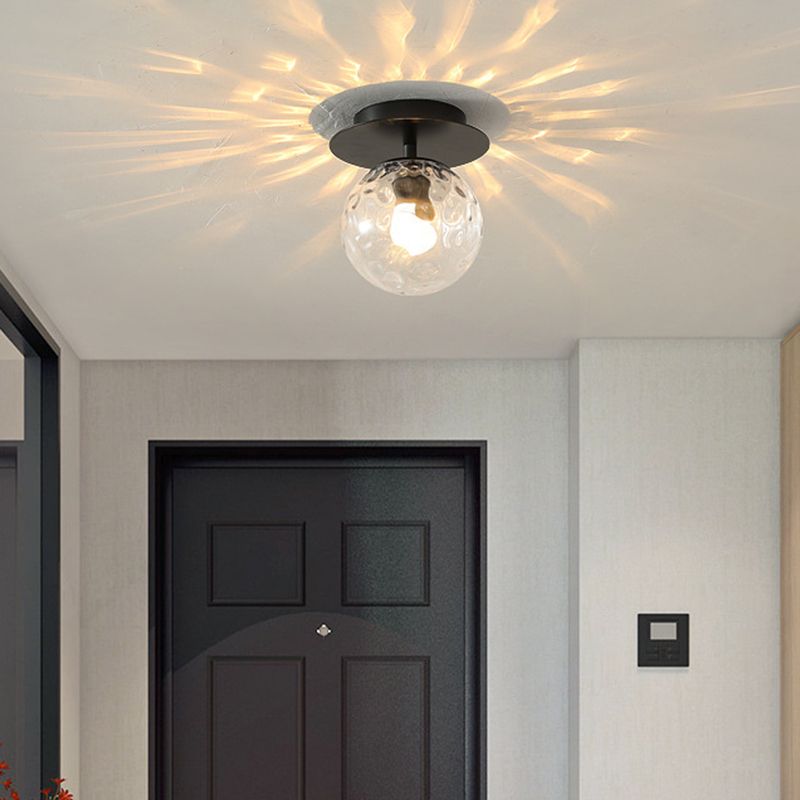 Bubble Semi Flush Mount Lighting Ultra-Contemporary Clear Prismatic Glass Ceiling Flush Mount Lights for Hallway